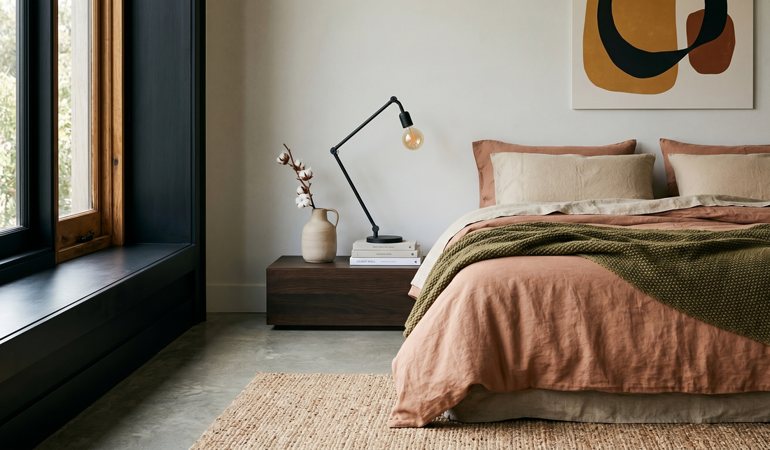 Earthy Tones & Textured Layers: Matching Your Linen Sheets with Modern Decor