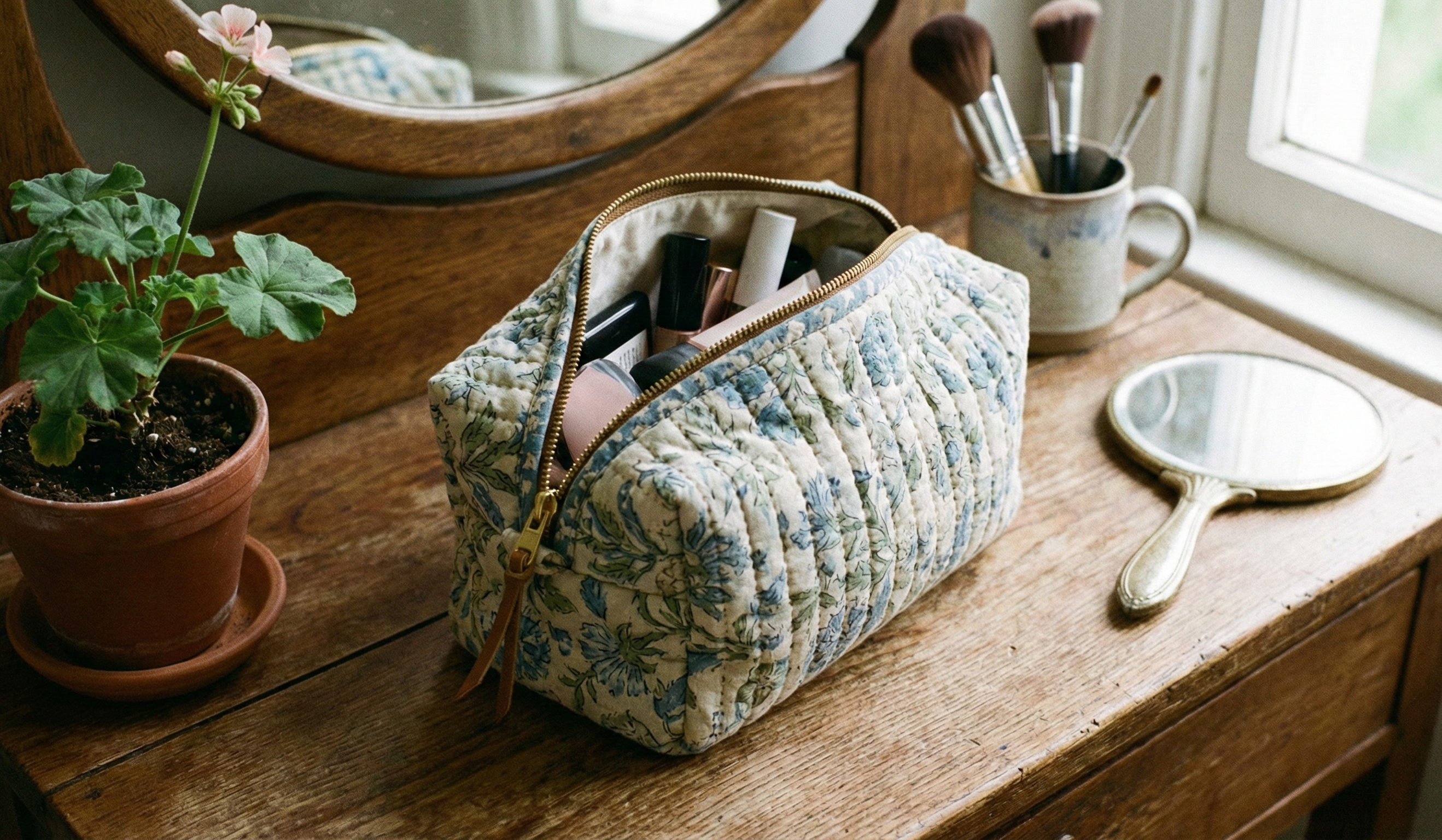 Quilted Makeup Bag