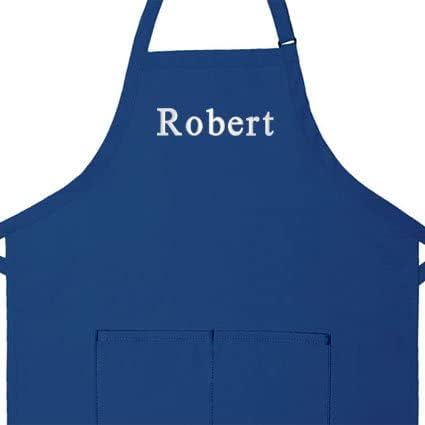 Made in the USA Personalized Embroidered Premium Adult Apron for Men Women Fathers Mothers Day Kitchen BBQ Grilling Gift