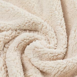 Maidewow Faux Fur Waterproof Calming Dog Blanket Fluffy Sherpa Pets Blanket for Couch Covers Double-Sided Reversible Cats Bed Cover for Pet(Cream,S-40x28in)