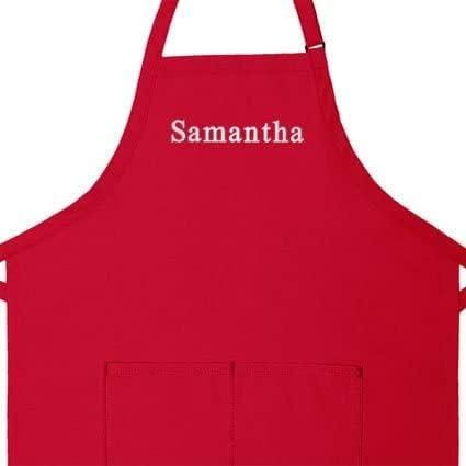 Made in the USA Personalized Embroidered Premium Adult Apron for Men Women Fathers Mothers Day Kitchen BBQ Grilling Gift