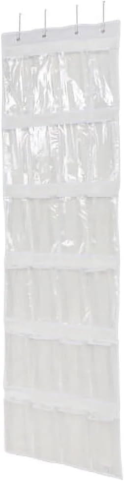 24-Compartment Back-Door Non-Woven Fabric Shoe Organizer Bag, Arctic White
