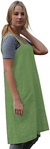 Women's Practical Cross Back Pinafore Apron with Large Pockets Home Kitchen,Restaurant,Coffee house,Cooking Gardening Works