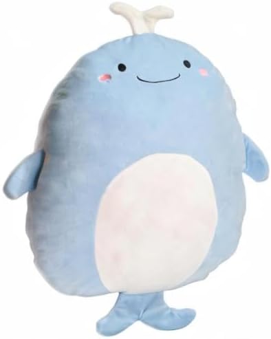 Zielind Whale Plush Hugging Pillow, Cute Whale Stuffed Animal Toy Plushie Animal Pillows Gifts for Birthday, Valentine, Christmas, 16 inch
