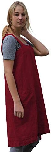 Women's Practical Cross Back Pinafore Apron with Large Pockets Home Kitchen,Restaurant,Coffee house,Cooking Gardening Works