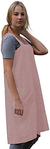 Women's Practical Cross Back Pinafore Apron with Large Pockets Home Kitchen,Restaurant,Coffee house,Cooking Gardening Works