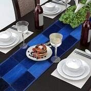 AAYU Denim Table Runners, Designer Collection Rare Edition Bed Runner, Solid and Mixed shed Reversible, 18 Inch X 72