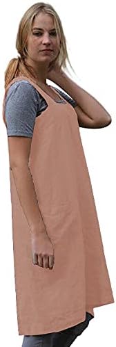 Women's Practical Cross Back Pinafore Apron with Large Pockets Home Kitchen,Restaurant,Coffee house,Cooking Gardening Works