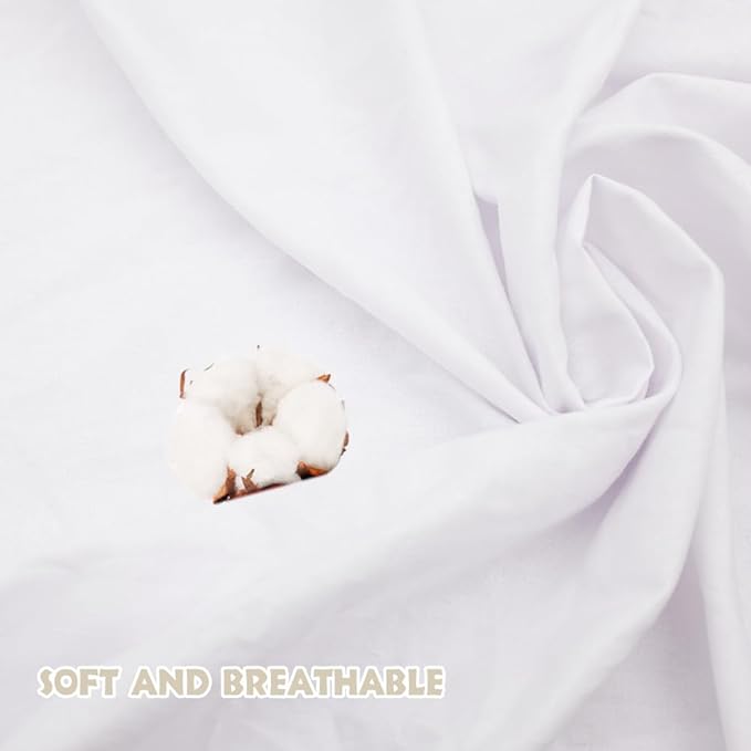 Cotton Fabric: 63 inch x 10 Yards Unbleached Muslin Fabric Perfect for Sewing, Apparel, and Craft（Bleached
