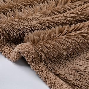 Cat Calming Dog Blanket for Couch Waterproof Fluffy Faux Fur Blankets for Dogs and Cats Soft Lightweight Couches and Bed Cover Washable(Brown,M-57x40in)