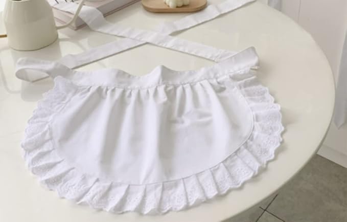 CRB Fashion Waist Apron Kitchen Cooking Restaurant Cotton Bistro Half Aprons with Pockets For Woman