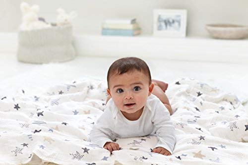 aden + anais Boutique Muslin Swaddle Blanket for Baby Girls and Boys, Newborn Receiving Blanket for Swaddling, 100% Muslin Cotton Swaddle Wrap, 4 Pack, Rock Star