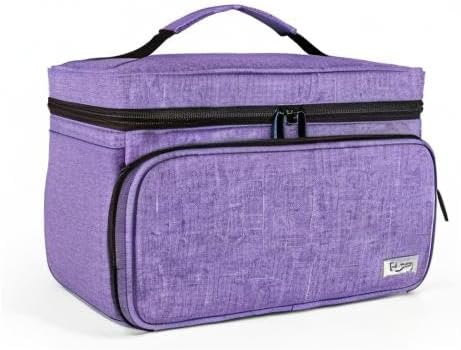 LUXJA Medicine Bag with 2 Detachable Clear Pouches, Pill Bottle Organizer with Detachable Dividers (Suitable for Home or Travel Use), Purple