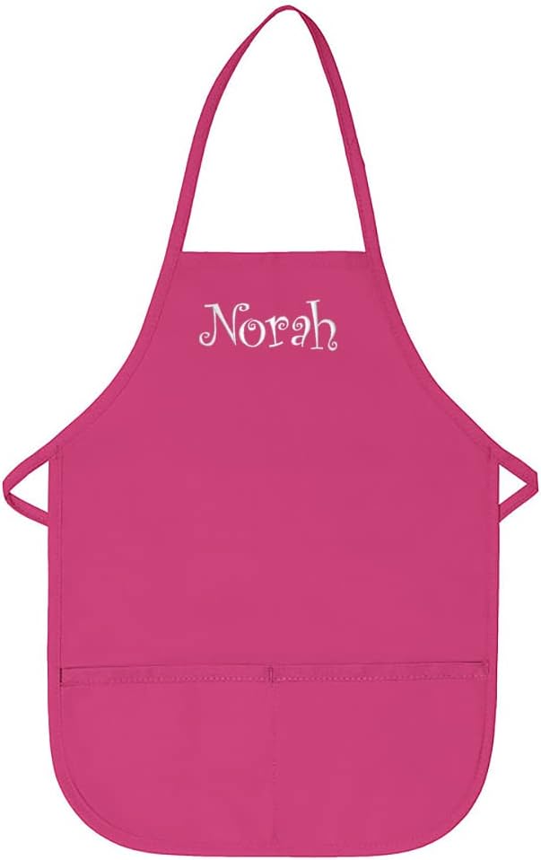 Made in USA Personalized Embroidered Premium Child Apron for Kids Girls Boys Fun Kitchen Chef Gift