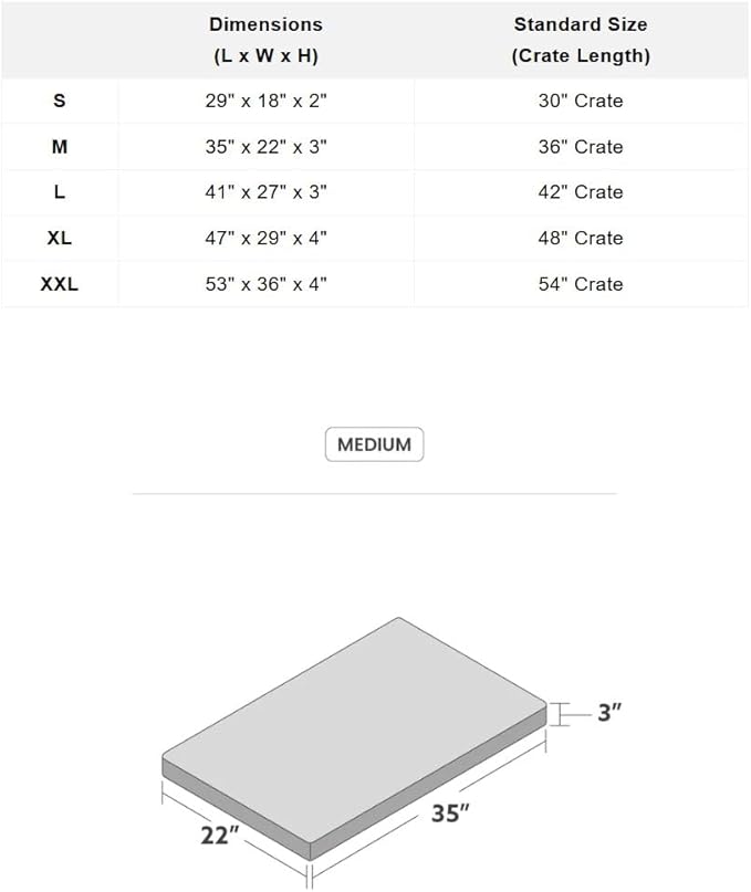 K9 Ballistics Tough Ripstop Orthopedic Crate Bed - Durable Kennel Pad with Washable Cover for Puppies and Medium Dogs, 35 x 22 fits 36” Wire Crate, Taupe Premium Finish