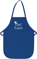 Made in the USA Chef Any Name Child Personalized Embroidered Premium Child Apron for Kids Girls Boys Fun in the Kitchen Gift Royal Regular