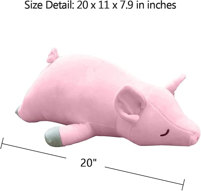 VSFNDB Stuffed Plush Pig Animal Toy 20 Inches Pink Piggy Animal Stuffed Plushies Super Soft Cute Cuddly Pillow Cushion Stuff Dolls Gifts for Children Kids Boys Girls Room Decor Bed Nursery, 20Inches