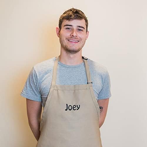 Made in the USA Personalized Embroidered Premium Adult Apron for Men Women Fathers Mothers Day Kitchen BBQ Grilling Gift