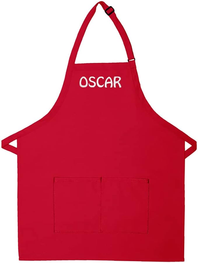 Made in the USA Personalized Embroidered Premium Adult Apron for Men Women Fathers Mothers Day Kitchen BBQ Grilling Gift