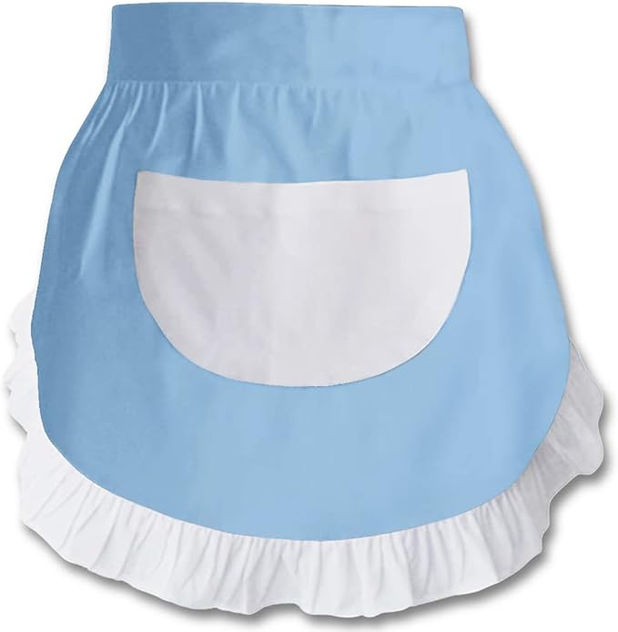 CRB Fashion Waist Apron Kitchen Cooking Restaurant Cotton Bistro Half Aprons with Pockets For Woman