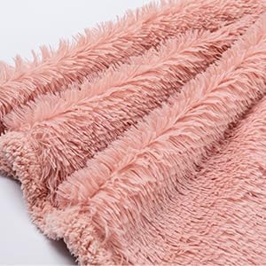 Calming Dog Blanket for Couch Waterproof Fluffy Faux Fur Pink Pet Blankets for Dogs and Cats Soft Lightweight Couches and Bed Cover Washable(Pink,M-57x40in)