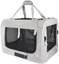 Petseek Extra Large Cat Carrier Soft Sided, Portable Small Dog Carrier for 2 Cats, 24"x16.5"x16" Car Travel Folding Comfortable Design, Grey with 2 Cover