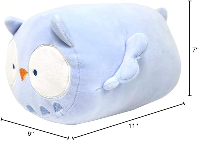 Anirollz Stuffed Animal Plush Toy – 10" Medium Plush Doll | Soft, Squishy, Cute, Comfort, Safe | Birthday Gift Pillow with Cute Character Blue Owl Owlyroll