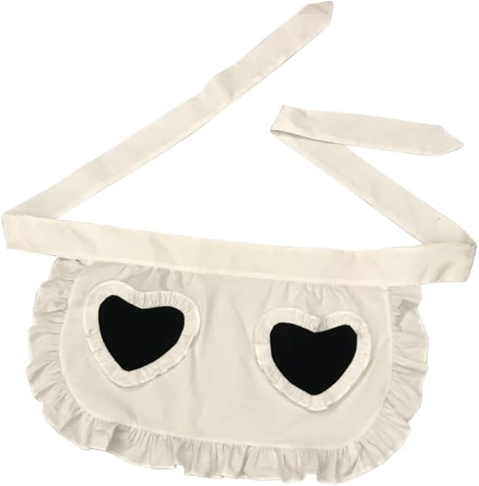 CRB Fashion Waist Apron Kitchen Cooking Restaurant Cotton Bistro Half Aprons with Pockets For Woman
