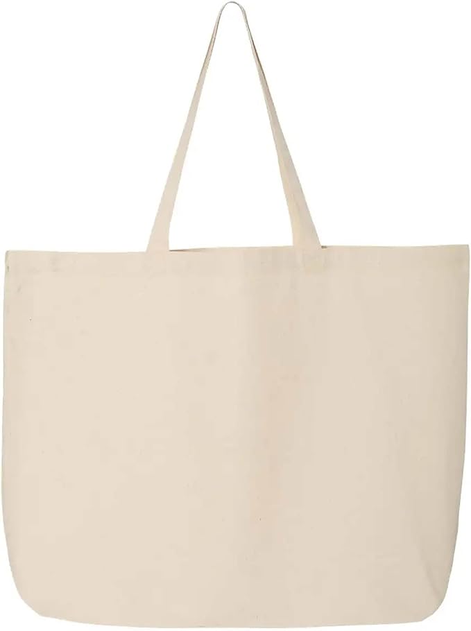 shop4ever Personalized Custom Design Your Own Jumbo Heavy Canvas Tote Reusable Shopping Bag