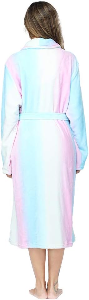 RONGTAI Womens Bathrobe Ladies Fleece Plush Warm Long Robes Fleece Nightgown Sleepwear