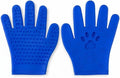 2 Pairs Pet Grooming & Hair Removal Gloves for Dogs & Cats, Electrostatic Silicone Mitts with Soft Bristles, Enhanced 5-Finger Design for Pet Massage, Deshedding & Coat Care, Easy to Use & Clean(Blue)