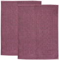 Superior 100% Cotton Bathmat Set, Bath Mats, Bathroom Decor, Shower, Bathtub Essentials, Home Accessories, Small Washable Rug, No Backing, Heavyweight, Nora Collection, Set of 2, 22" x 35", Plum