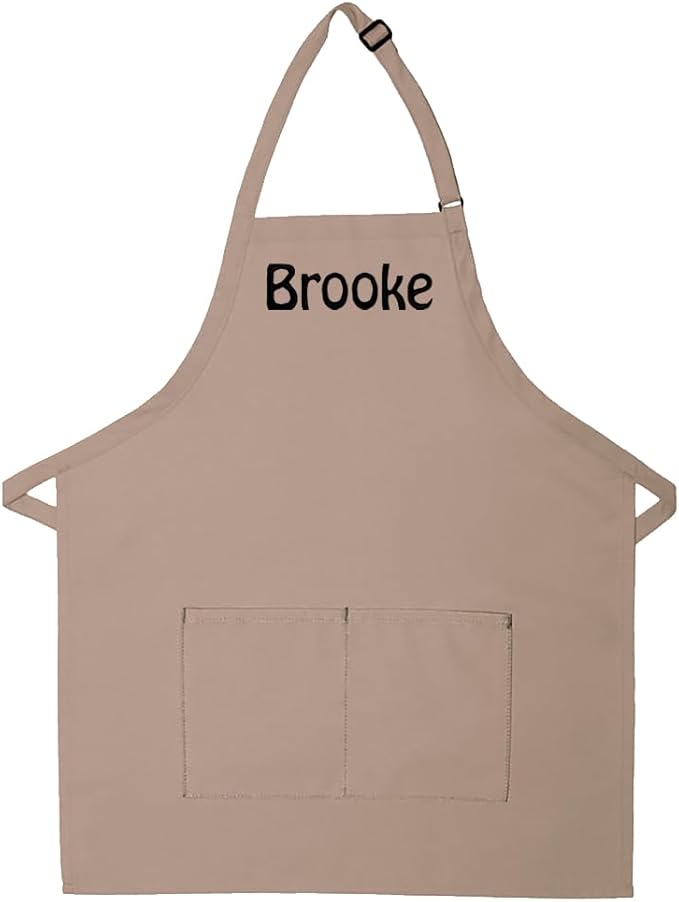 Made in the USA Personalized Embroidered Premium Adult Apron for Men Women Fathers Mothers Day Kitchen BBQ Grilling Gift