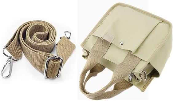 Small Canvas Tote Bag with Zipper, Canvas Multi-Pocket Crossbody Bag Purse Top Handle Satchel Handbags