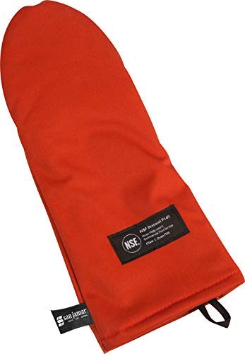 San Jamar CTP15 Cool Touch Puppet Oven Mitt Heat Protection up to 500° F, 15" Length, Red