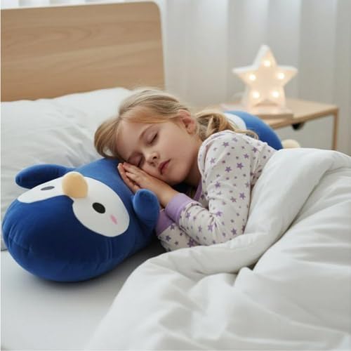 Somao Penguin Plush Pillow - 43.3 Inch Long Stuffed Animal, Ultra Soft Cuddle Pillow for Kids & Adults, Huggable Penguin Toy Gift for Birthday, Christmas, Valentine's Day (Dark Blue)