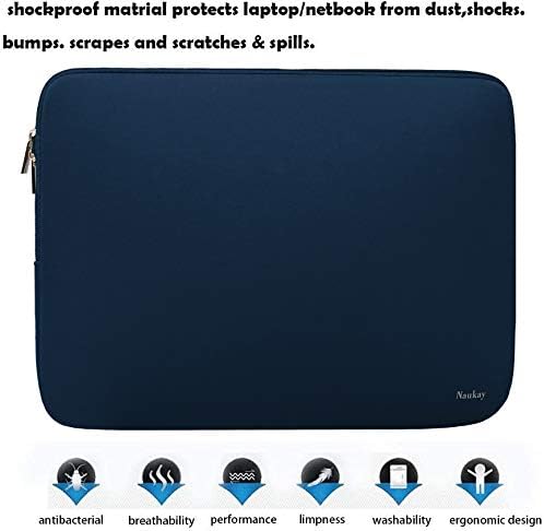 Laptop Sleeve Case 15.6 Inch,Resistant Neoprene Laptop Sleeve/Notebook Computer Pocket Case/Tablet Briefcase Carrying Bag, Dark Blue