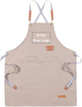 YOWESHOP Personlized Chef Apron Cross Back Apron with Adjustable Straps Canvas Embroidered & Printing