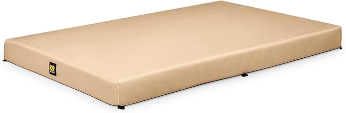 K9 Ballistics Tough Ripstop Orthopedic Crate Bed - Durable Kennel Pad with Washable Cover for Puppies and Small Dogs, 29 x 18 fits 30” Wire Crate, Tan