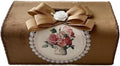 Tissue Cover Holder Fabric Art Cute Tissue Box Cover Dispenser Napkin Organizer for Bathroom Bedroom Office and Car (B - Coffee Color)