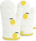 Oven Mitts (Set of 2) | Heat Resistant Oven Gloves Kitchen,Safe for Baking, BBQ, Grilling | Cooking Gloves | Soft & Durable | Machine Washable (Lemon Zest Print)