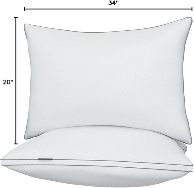 viewstar King Size Pillows Set of 2, Hotel Quality Cooling Down Alternative Gusseted Bed Pillows for Side, Back, or Stomach Sleepers, White