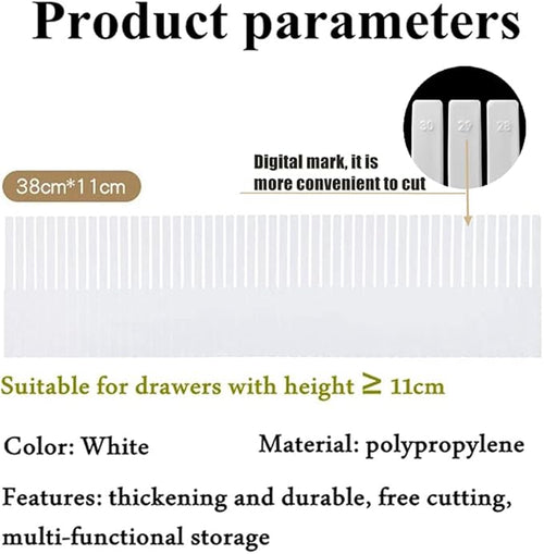 20PCS DIY Plastic Grid Drawer Dividers, Large Adjustable Drawer Storage Organizer (38cmx11cm) for Clutter Kitchen Cutlery Dresser Makeup Tools Socks Can Help Tidy Office Desk Clinic Bedroom