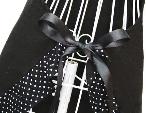Hyzrz Cute Girls Bowknot Funny Aprons Lady's Kitchen Restaurant Women's Cake Apron with Pocket (Black)