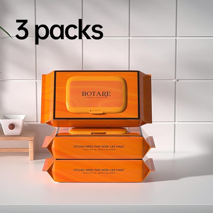 Botare Dish Wipes, Disposable Pre-Soaped Heavy-Duty 3D Textured Kitchen Wet Cloths, Extra Large, All-in-One Dishwashing & Cleaning for Home & Camping, Handy Travel Essentials, 32 Count Each (3-Pack)