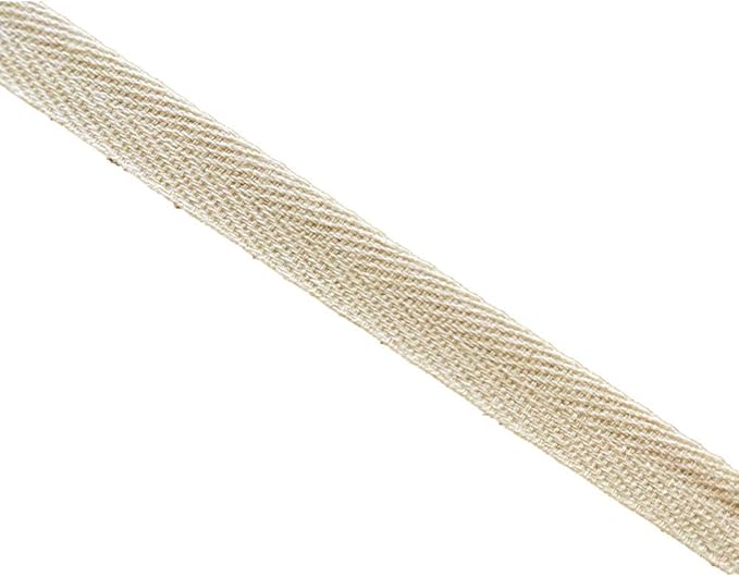 QIANF Twill Tape Ribbon 100% Cotton Natural Color 3/4 Inch Wide 50 Yard Roll Herringbone Tape(3/4 Inch-50Yard, Off-White)