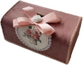 Tissue Cover Holder Fabric Art Cute Tissue Box Cover Dispenser Napkin Organizer for Bathroom Bedroom Office and Car (B-Bean Paste Powder)