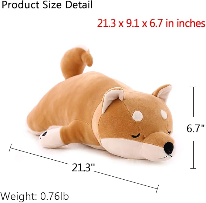 VSFNDB Stuffed Plush Shiba Inu Animal Toy 20 Inch Dog Corgi Akita Animal Stuffed Plushies Super Soft Cute Cuddly Pillow Cushion Stuff Dolls Gift for Children Kids Boys Girls Room Decoration, 20Inches