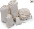BIGLOTBAGS 100Pcs 6 x 10 Inches Premium Cotton Muslin Double Drawstring Bags, Reusable Bag Natural Cotton Bags with Drawstring Produce Bags Bulk Gift Bag Jewelry Pouch for Party Wedding Home Storage