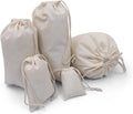 BigLotBags 100Pcs 6 x 8 Inches Premium Cotton Muslin Double Drawstring Bags, Reusable Bag Natural Cotton Bags with Drawstring Produce Bags Bulk Gift Bag Jewelry Pouch for Party Wedding Home Storage